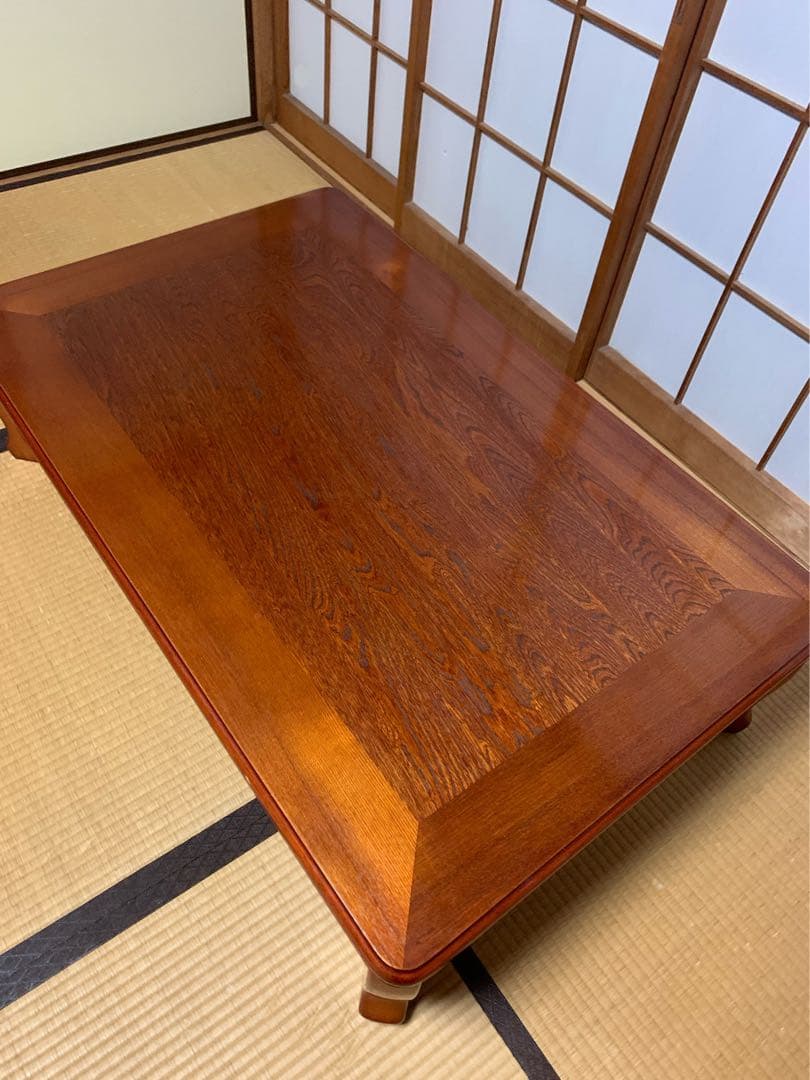 木製ブラウン座卓 光沢仕上げ