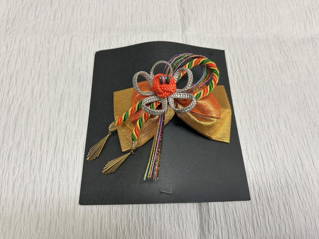 七五三セット　祝帯ペアセット　中サイズ　金　鞠　草履18cm　箱入り