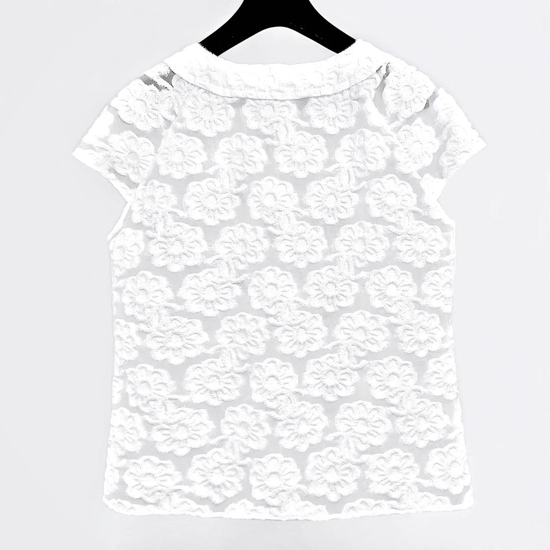 シャネル CHANEL シャツ ブラウス ジャケット シアー 半袖 パイル