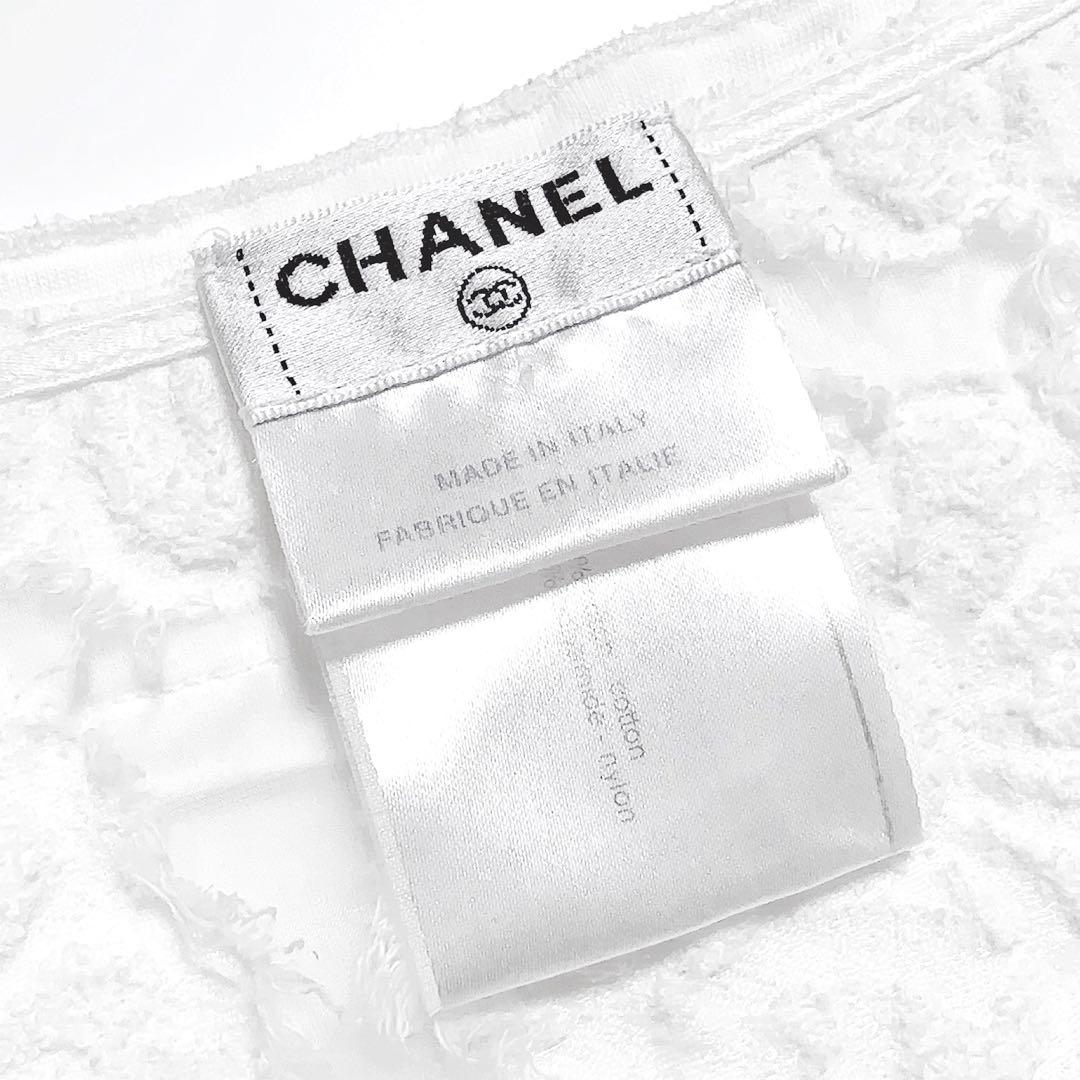 シャネル CHANEL シャツ ブラウス ジャケット シアー 半袖 パイル