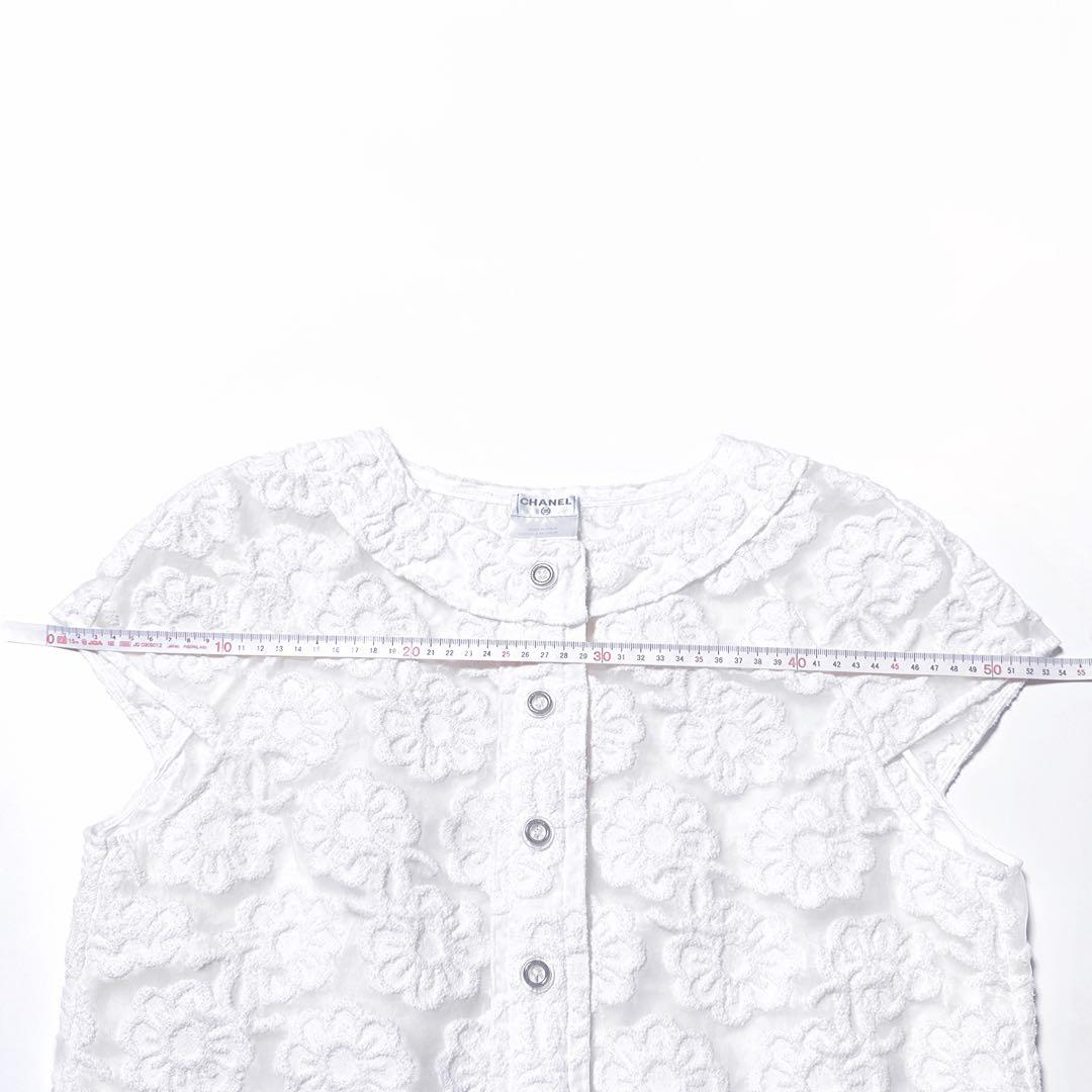 シャネル CHANEL シャツ ブラウス ジャケット シアー 半袖 パイル