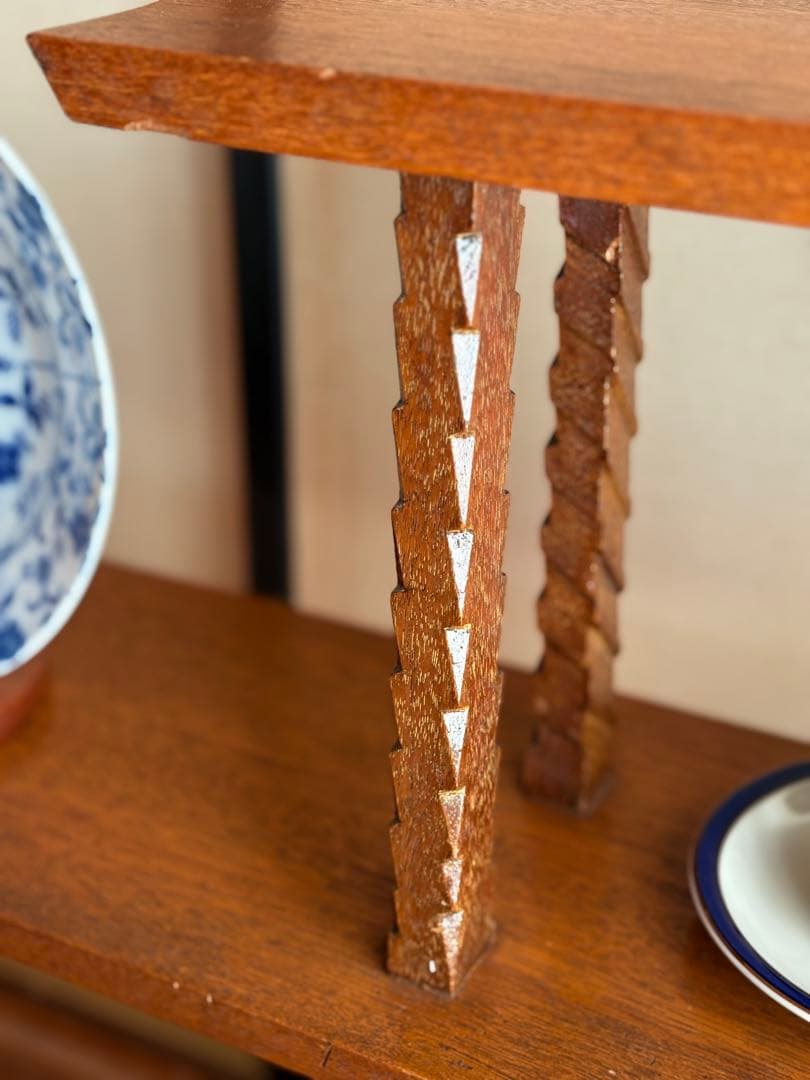 一点物 【 総無垢材 オープンシェルフ 】和モダン ディスプレイ棚 収納 工芸