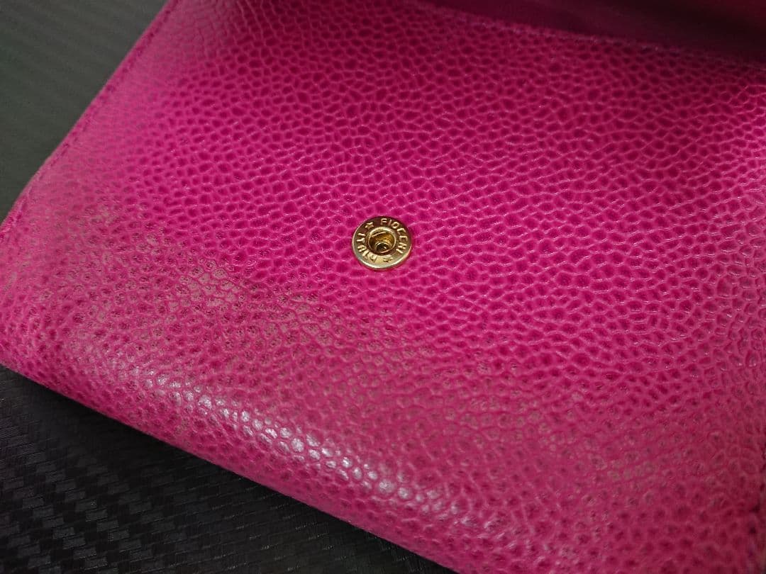 B レア シャネル CHANEL ココマーク キャビアスキン 二つ折り財布