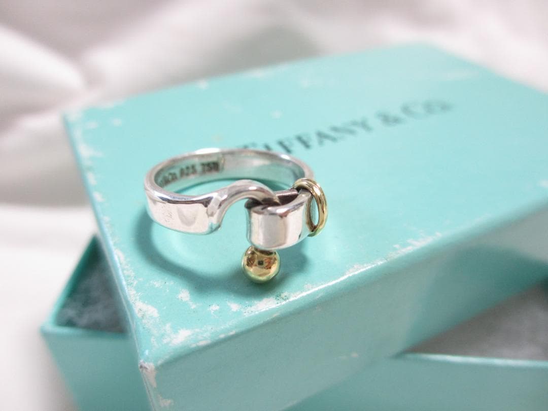 ★ TIFFANY&Co. リング K18YG　シルバー925　8号　磨き済み