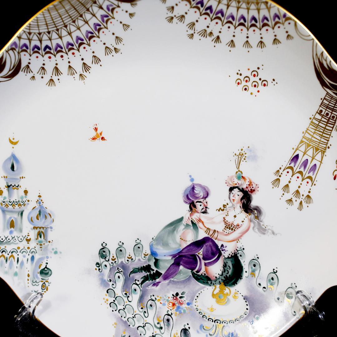 【レア極美品】マイセン アラビアンナイト 千夜一夜物語 オーバルプレート