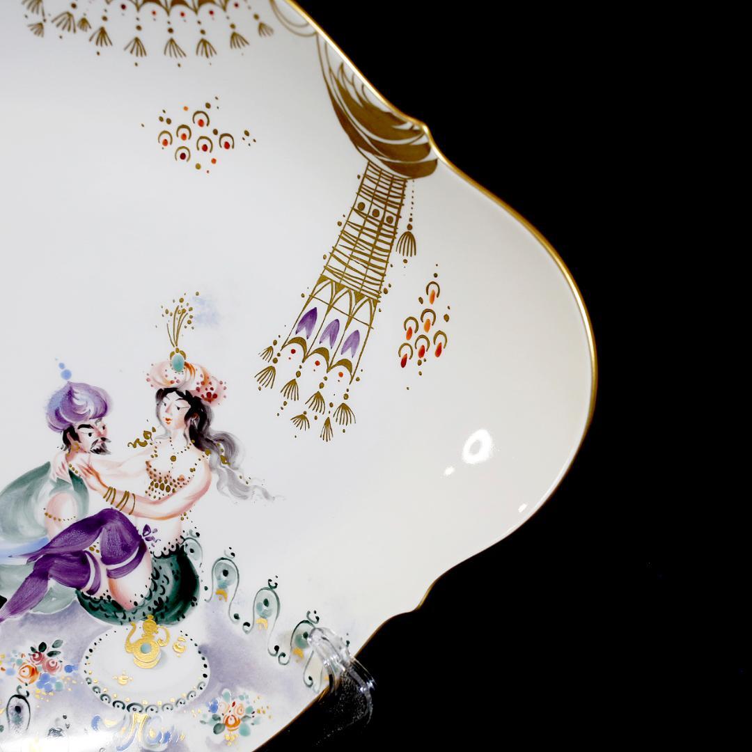 【レア極美品】マイセン アラビアンナイト 千夜一夜物語 オーバルプレート