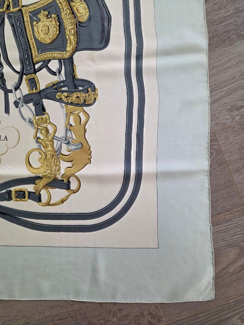 HERMES カレ90 BRIDES GALA 馬具デザイン スカーフ