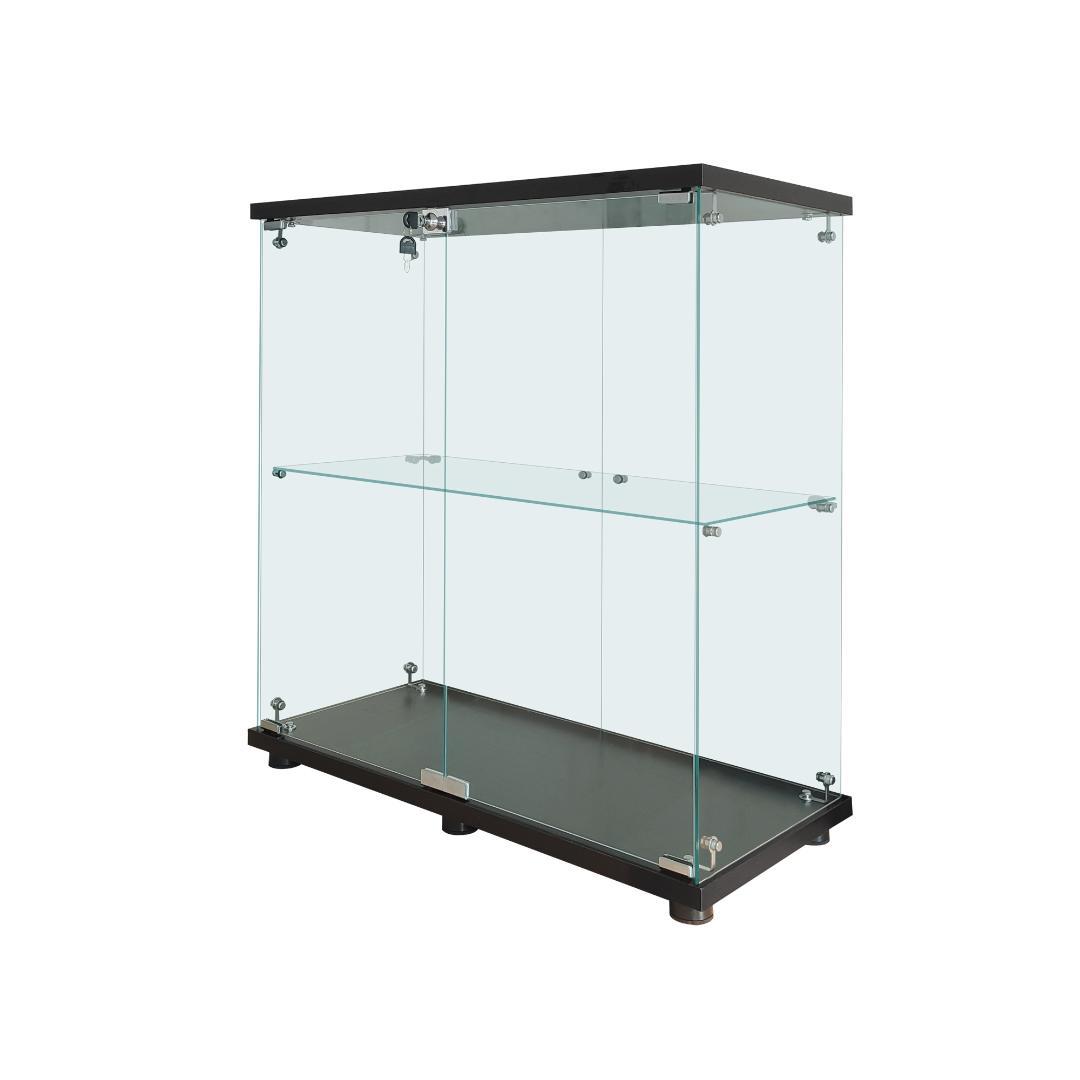 【新品】フィギュアケース 2段ワイド ブラックコレクションケース ガラス 棚