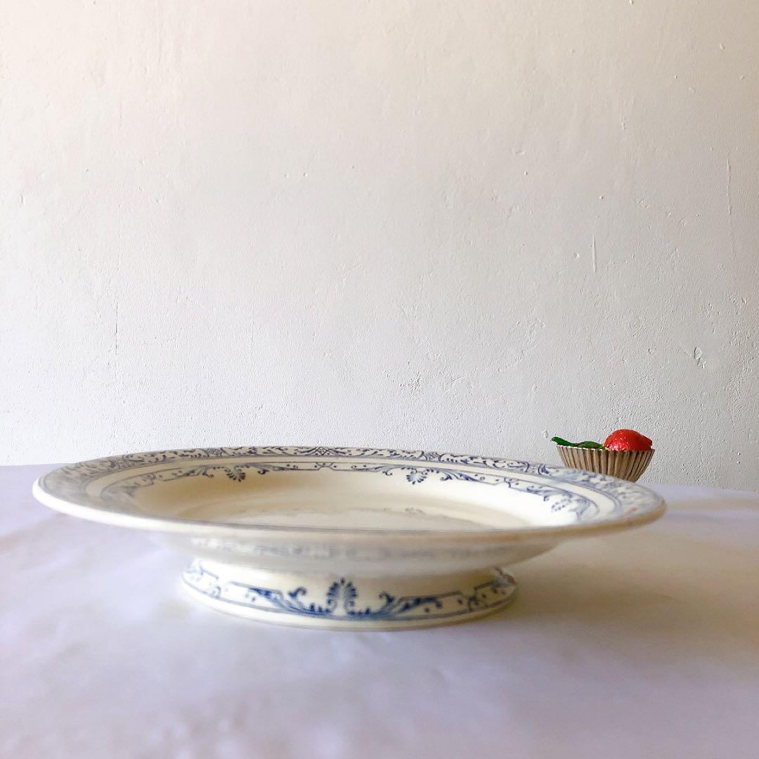 希少　クレイユモントロー　コルベール　ケーキスタンド　フランスアンティーク食器