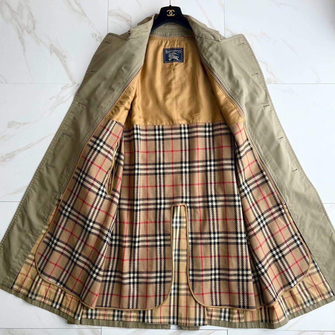 美品◆着丈113 BURBERRY ライナー ベルト付 トレンチコート カーキ