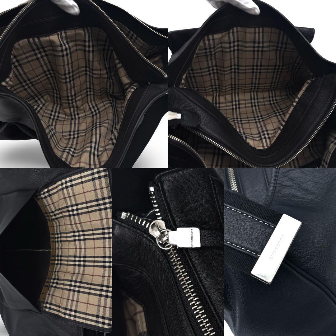 高級】Burberry バーバリー　メッセンジャーバッグ　ショルダー　レザー