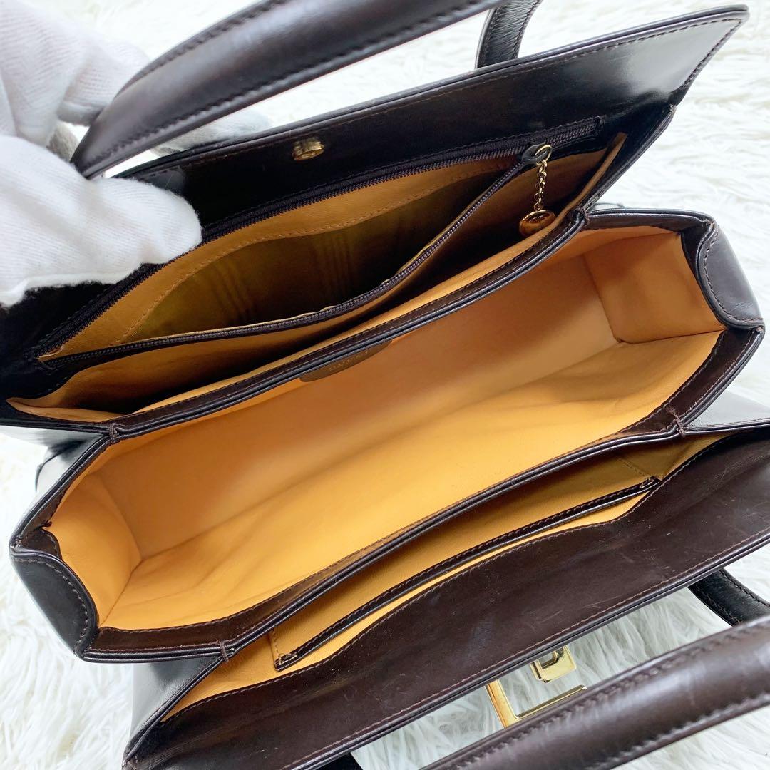 【✨極美品✨】グッチ ミニボストンバッグ レザー G金具 ブラウン