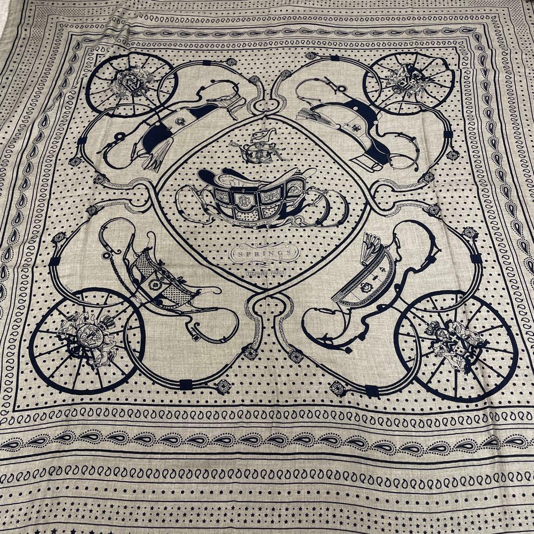 エルメス　カシミヤシルクショール　カシシル140 スプリングスバンダナ