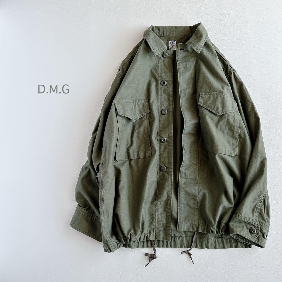 D.M.G ⿻ ワークシャツ ジャケット ミリタリー カーキ カジュアル ルーズ