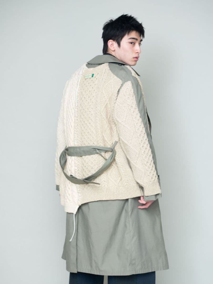 DISCOVERED★フィッシャーマンニットドッキングトレンチコート