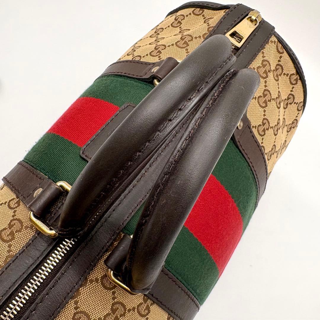 【極美品】GUCCI ボストンバッグ 2way GGキャンバス シェリーライン