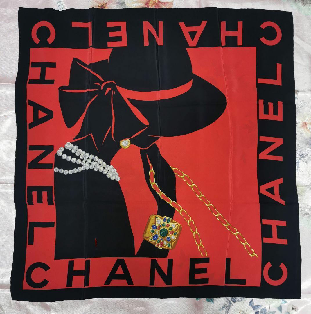 シャネル　CHANEL　大判　スカー　 マドモアゼル　シルク　100%
