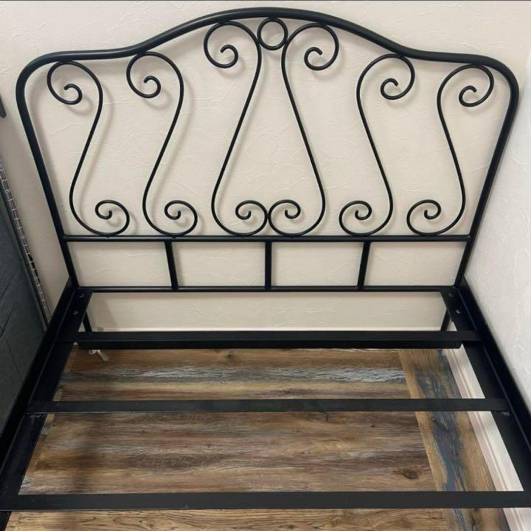 アンティークヴィンテージアイアンベッドフレームブラックブルックリン