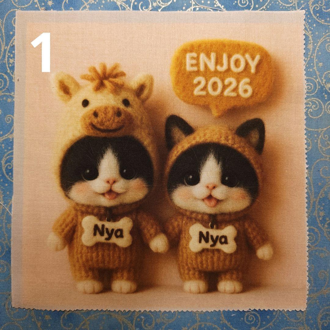 ご確認用　そら様パネル　ネコちゃん柄　ハンカチ　ハンドメイド