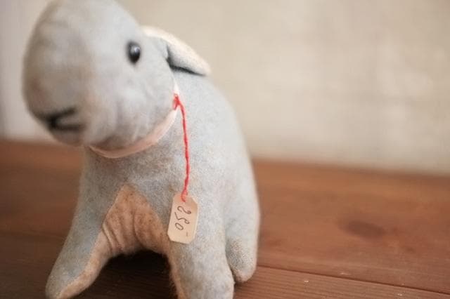 フランス 青いうさぎさんと薔薇色のリボンb ドール テディベア アンティーク