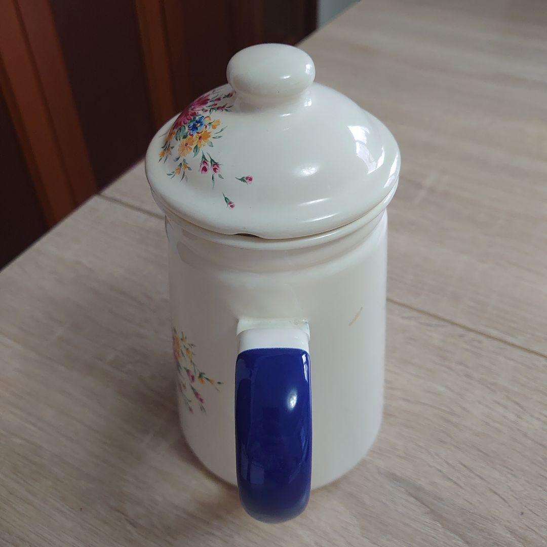 【希少価値】フランス製　アンティーク　ホーロー　ポット　容器