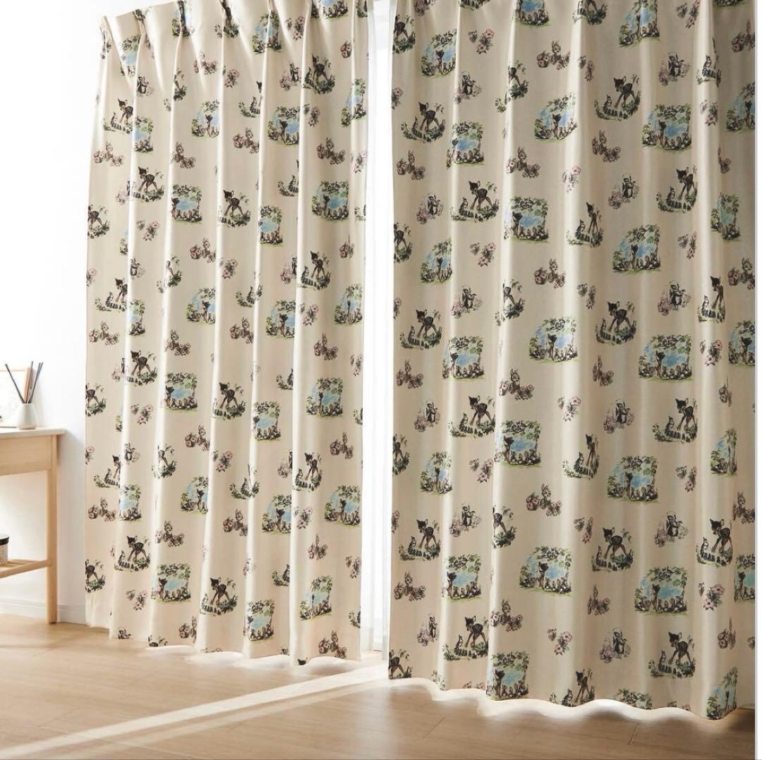 ベルメゾン　ディズニー　バンビ　遮光カーテン 約100×120 未開封