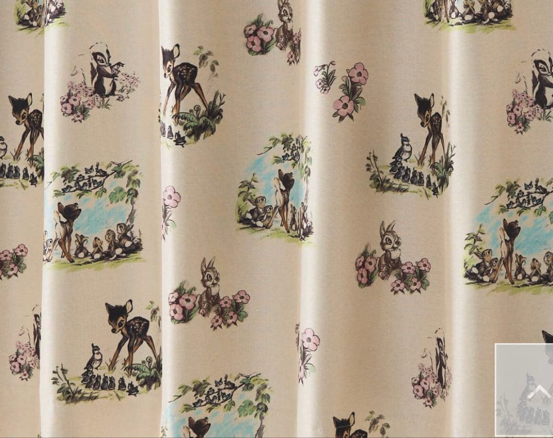 ベルメゾン　ディズニー　バンビ　遮光カーテン 約100×120 未開封