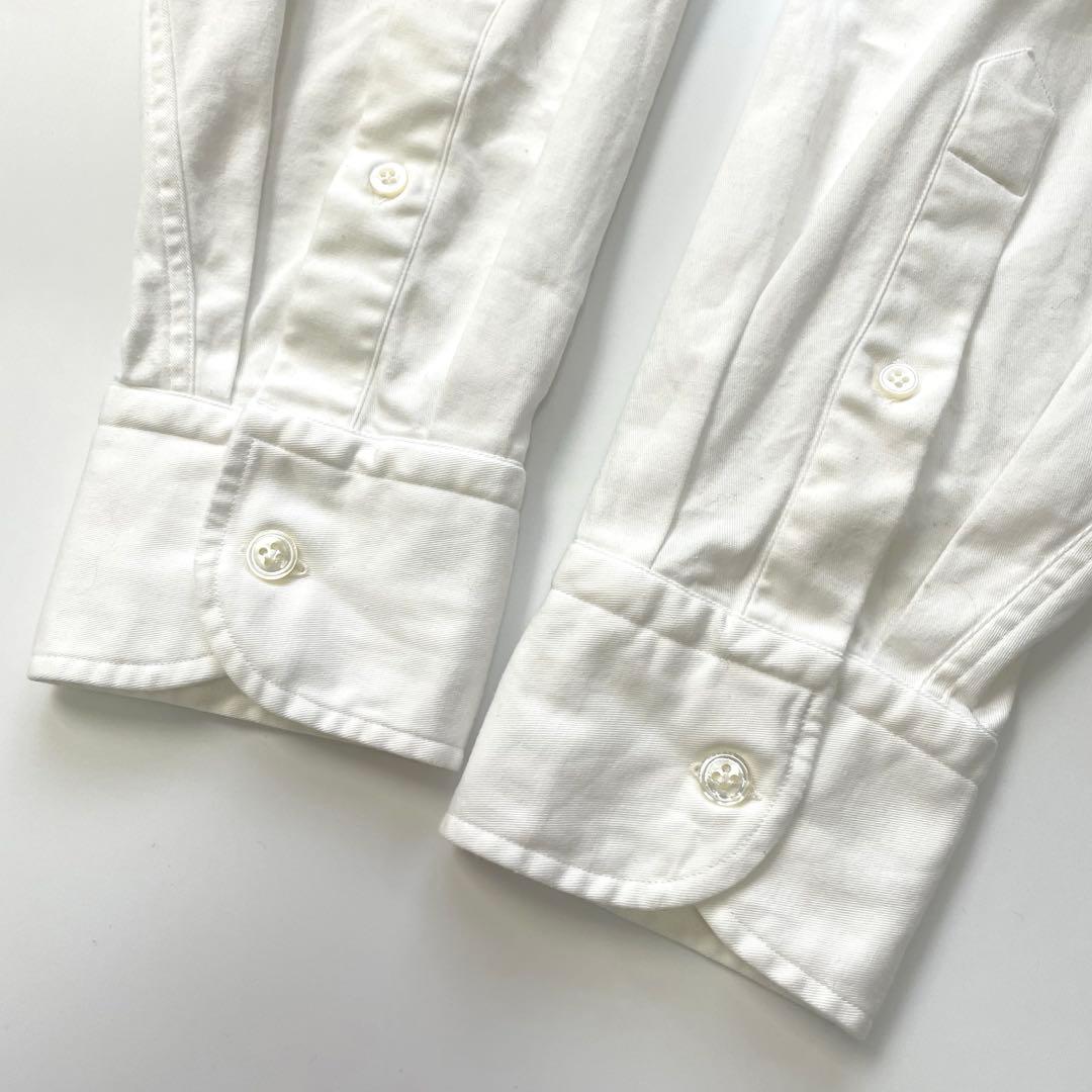 LARDINIラルディーニ ホリゾンタルカラーシャツ ブートニエール 43 白