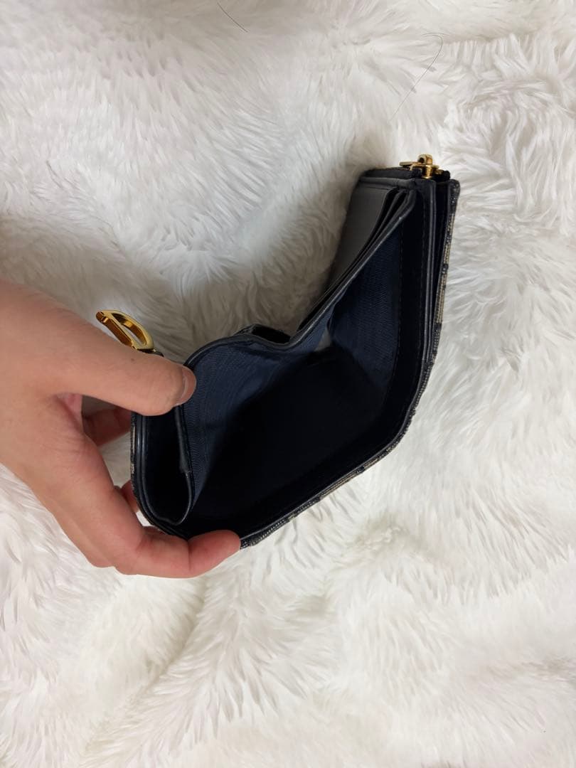 Dior 三つ折り財布 ベージュ/ブラック