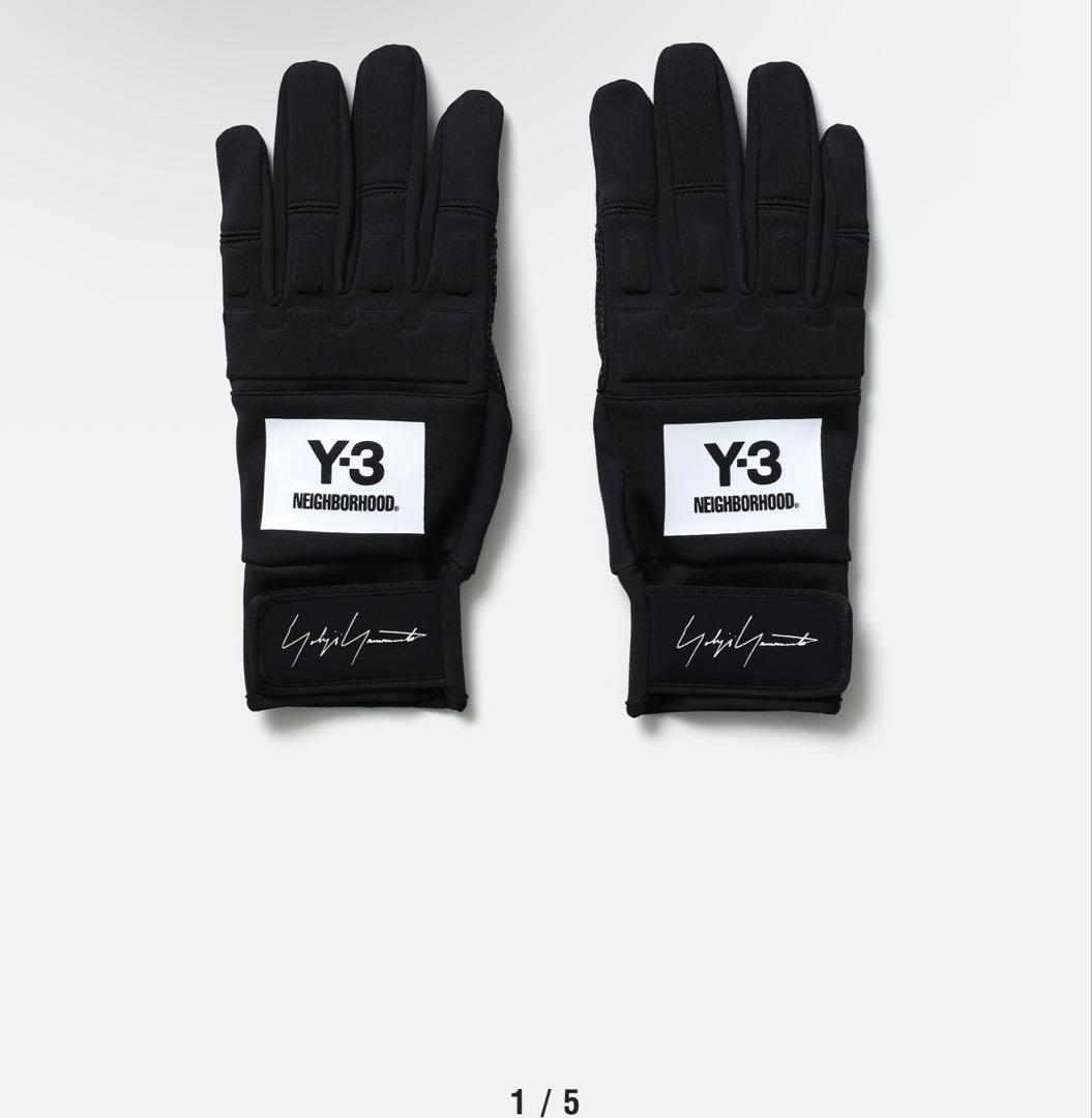 Y-3 ブラック手袋 NEIGHBORHOODロゴ付き