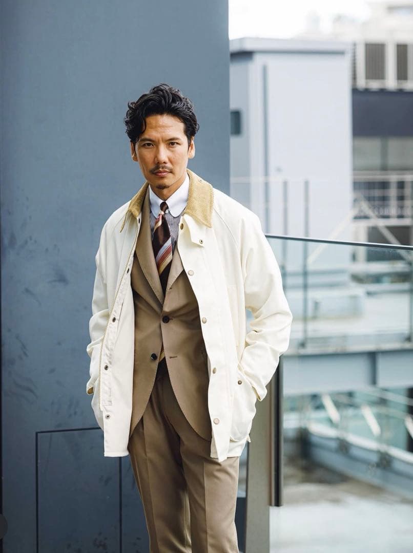 バブアー　beams f 西口　36 アイボリー　Barbour ビデイル