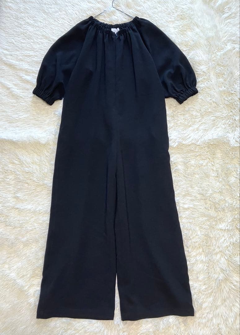 UNITED ARROWS COMFY ギャザー オールインワン 黒 ブラック