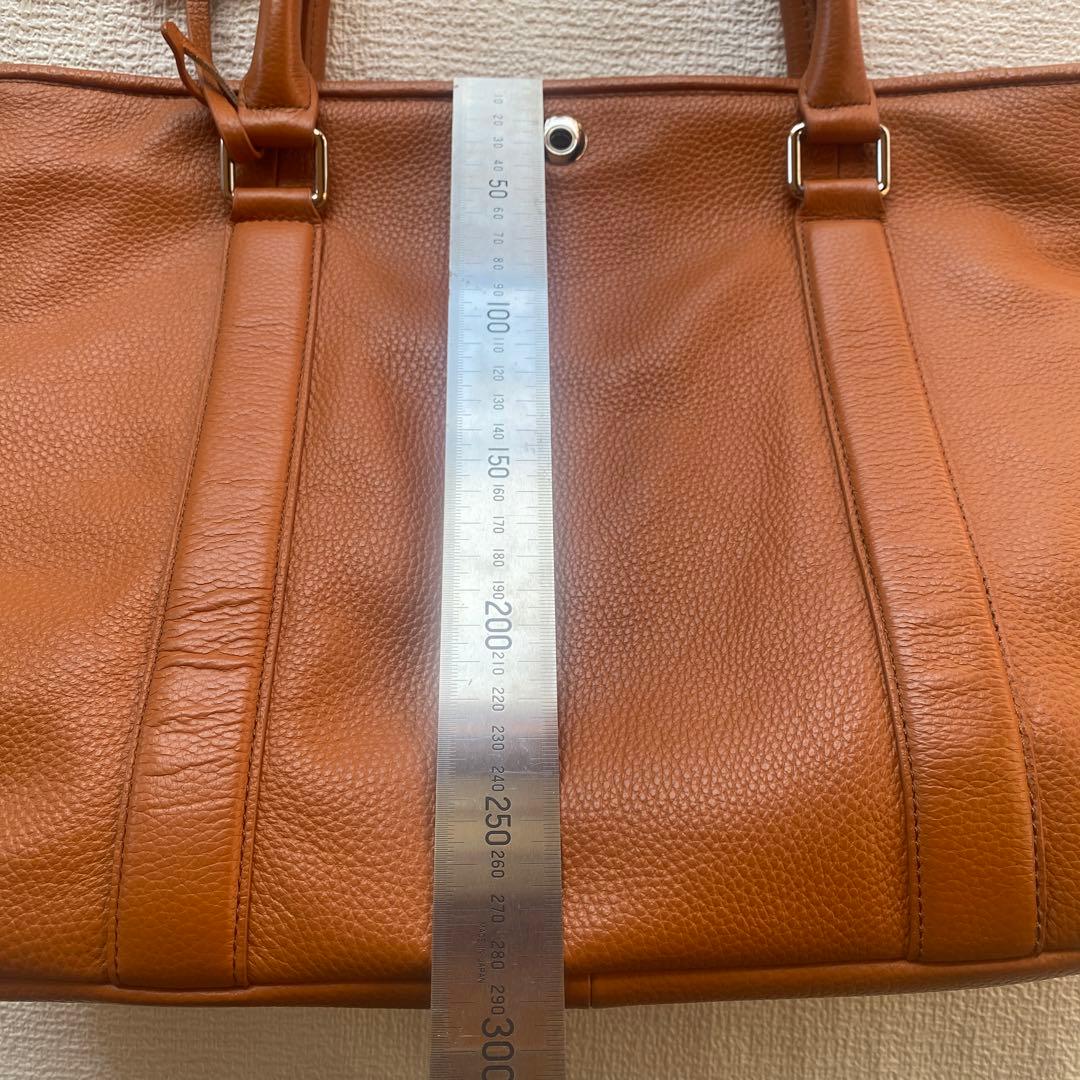 美品✨バーニーズニューヨーク トートバッグビジネス シボ革 A4 キャメル