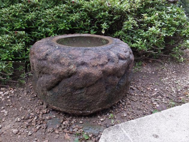 【希少品蓮華台見立て水鉢】オブジェ庭石置物箱庭テラス屋上庭園坪庭造園ガーデニング
