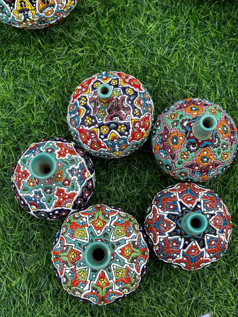 花瓶、イラン　ペルシア　ハメダン　ラルジン　手作り花瓶、まとめ売り　26点