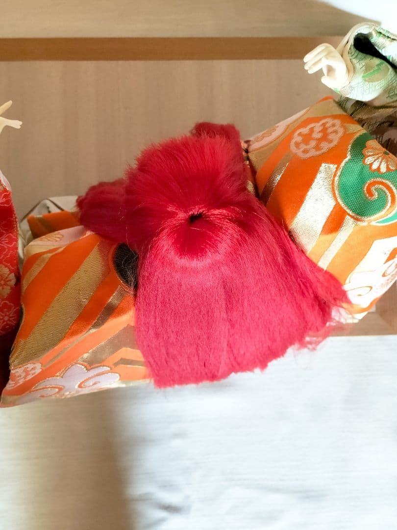 連獅子　日本人形　置物　寿美礼作