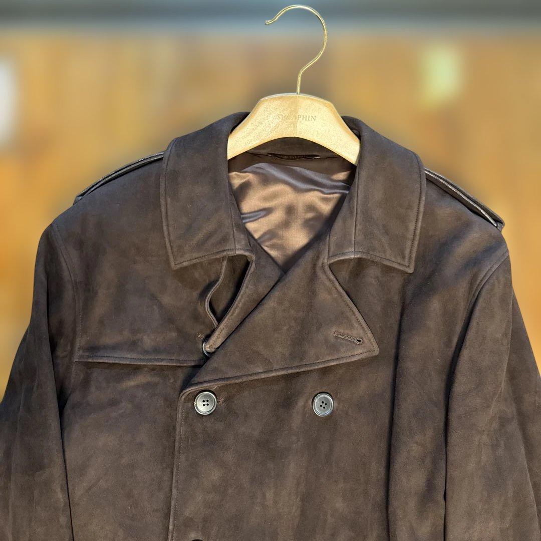 セラファン　SERAPHIN スエード トレンチコート XL 高級　鹿革 は美品