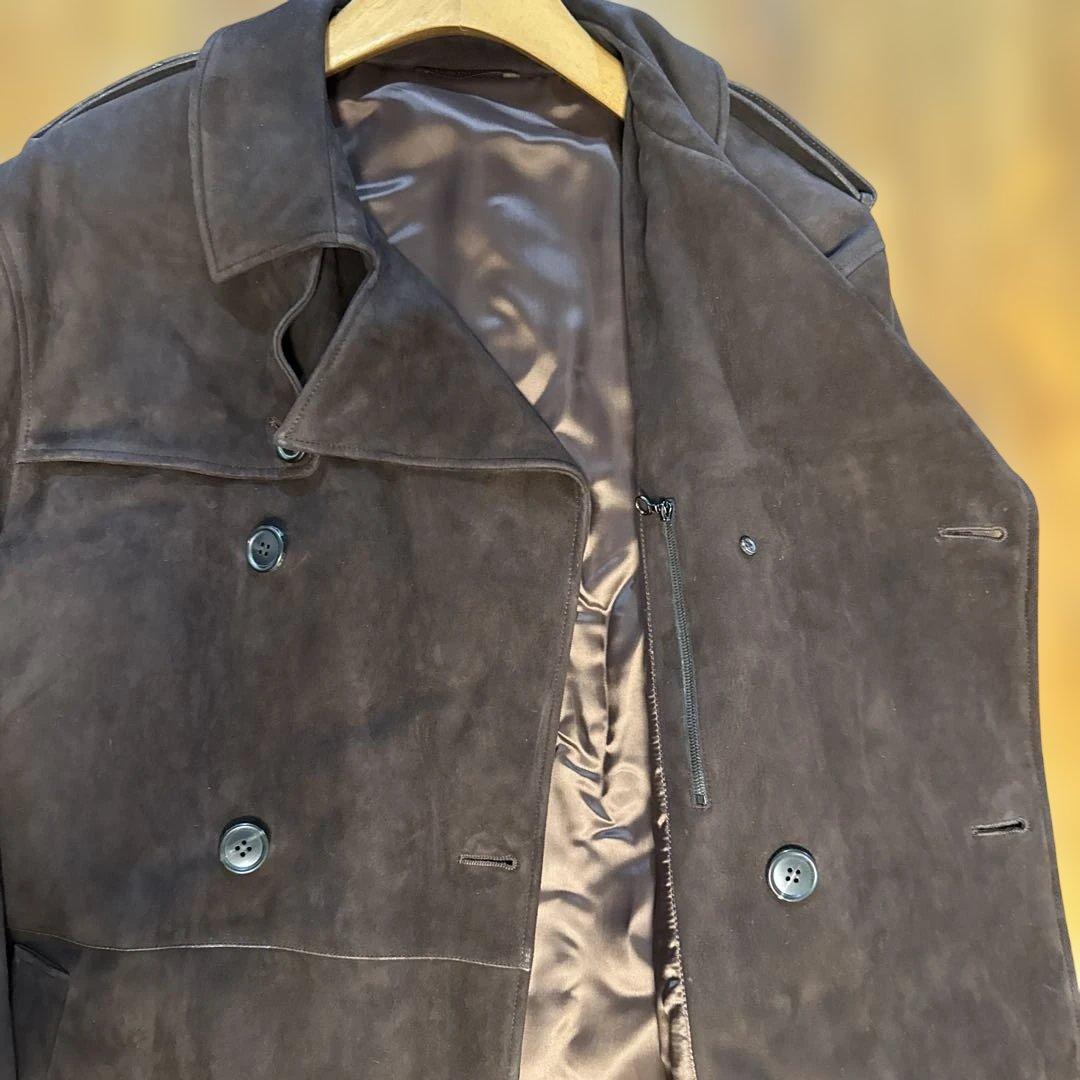 セラファン　SERAPHIN スエード トレンチコート XL 高級　鹿革 は美品