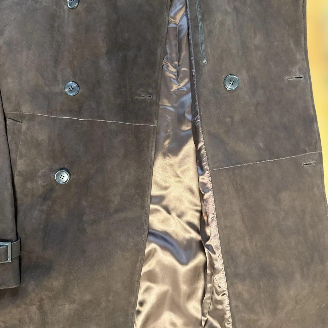 セラファン　SERAPHIN スエード トレンチコート XL 高級　鹿革 は美品