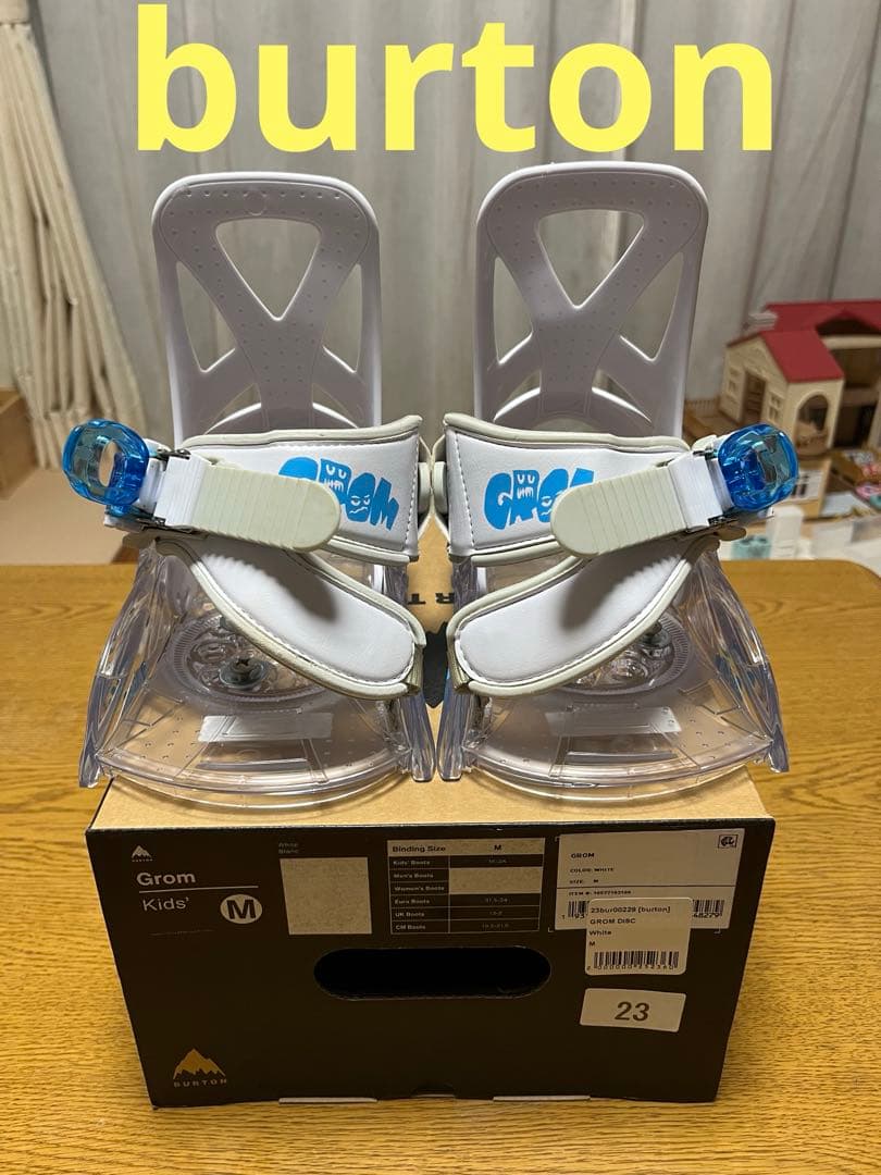 バートンGrom Kids スノーボードビンディング Mサイズ ホワイト