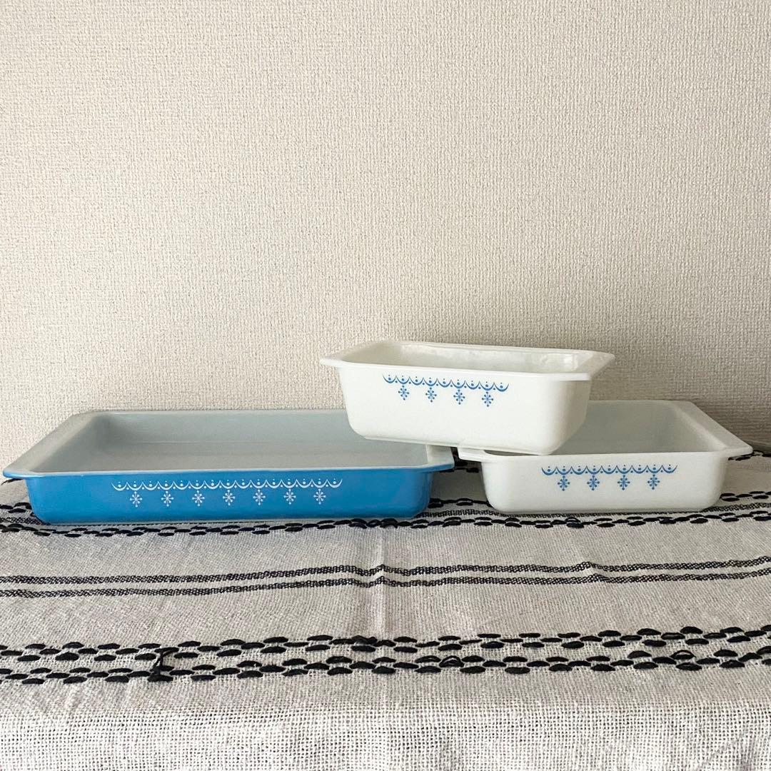 PYREX オールドパイレックス キャセロール 3点セット スノーフレーク