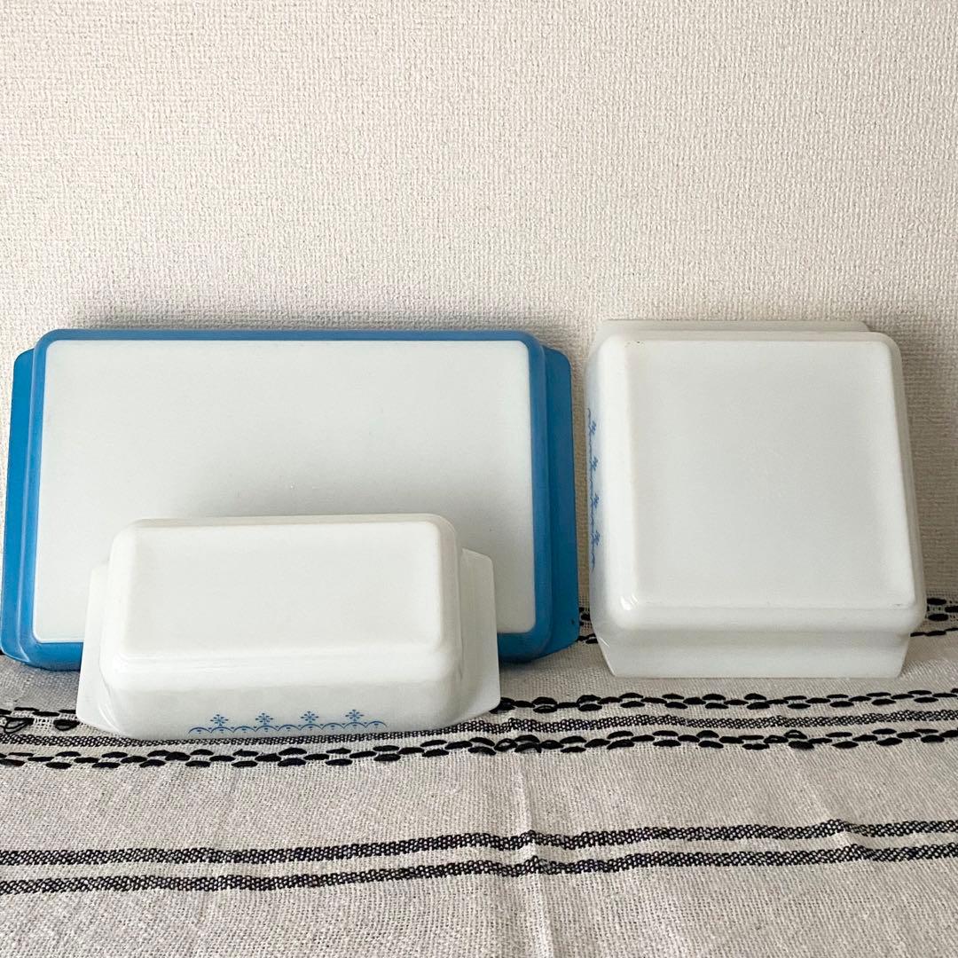 PYREX オールドパイレックス キャセロール 3点セット スノーフレーク