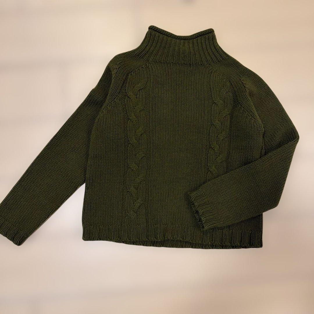 マーガレットハウエル　ウール　カシミヤ　ケーブルニット　ハイネック　II