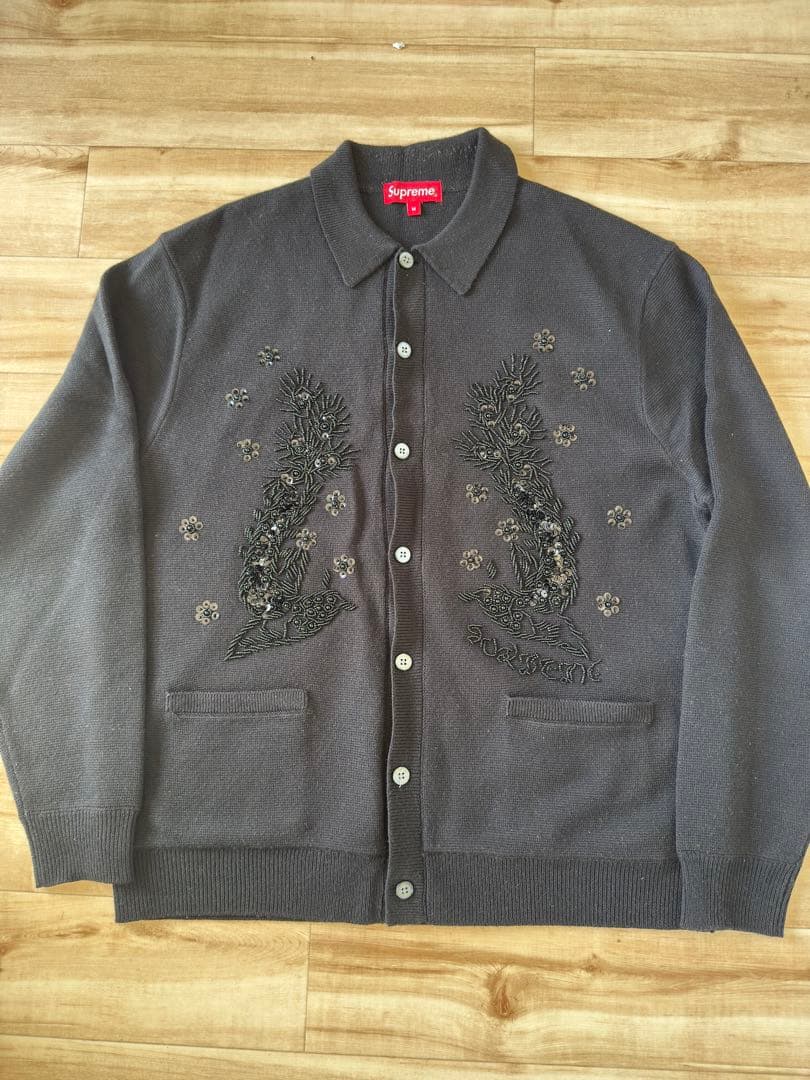 トップス 23ss Supreme Beaded Applique Cardigan