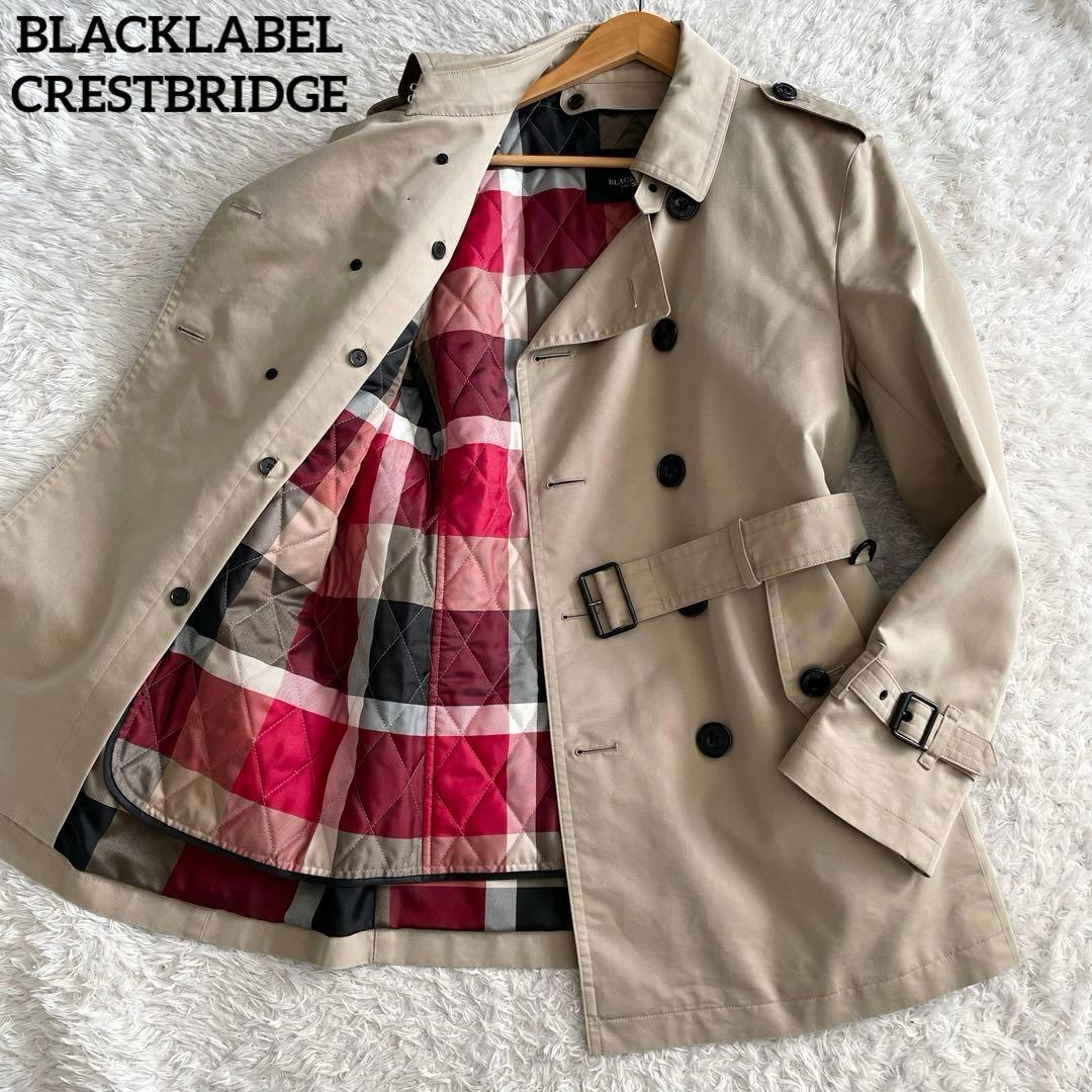 ブラックレーベルクレストブリッジ トレンチコート チェック ライナー ベルト