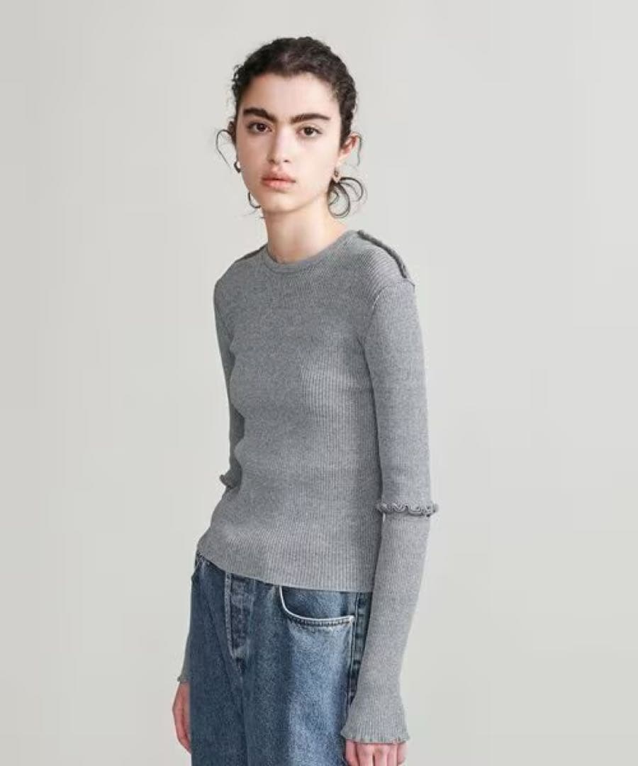 H BEAUTY&YOUTH ＜H>TC リブアウトシーム ロングスリーブニット