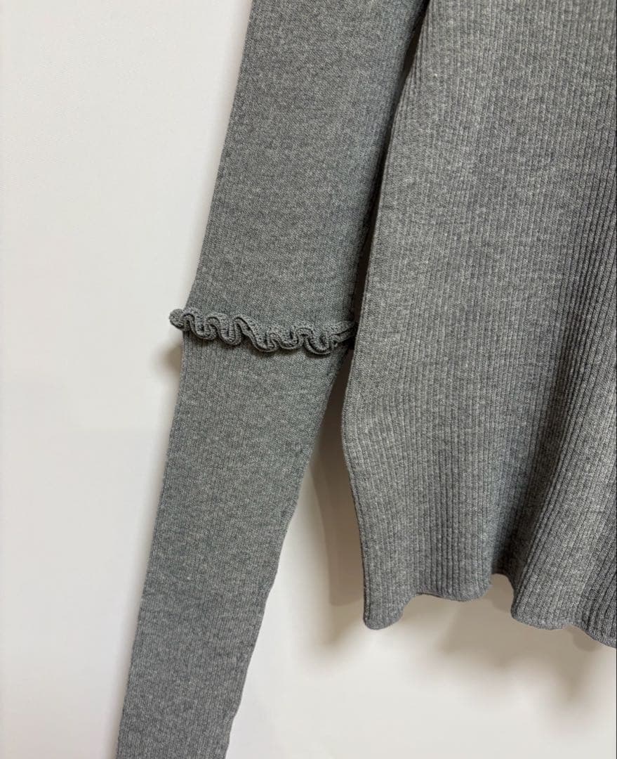 H BEAUTY&YOUTH ＜H>TC リブアウトシーム ロングスリーブニット