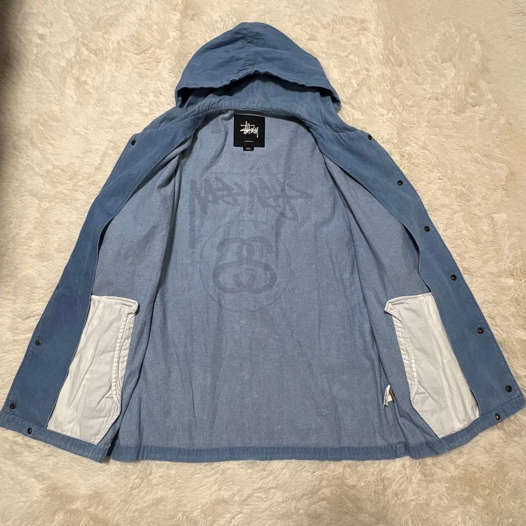 stussy ステューシー シャツアウター フード付き デニムジャケット S