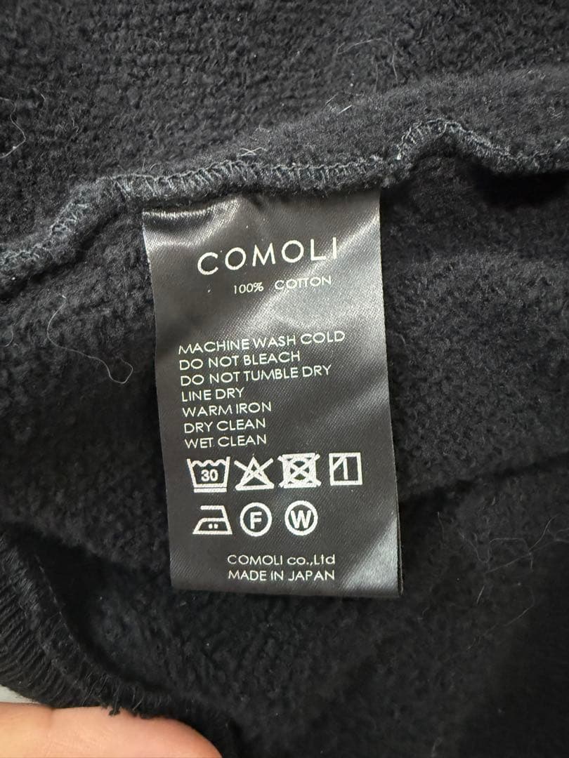 COMOLI 25AW コットン裏毛 ジップパーカー