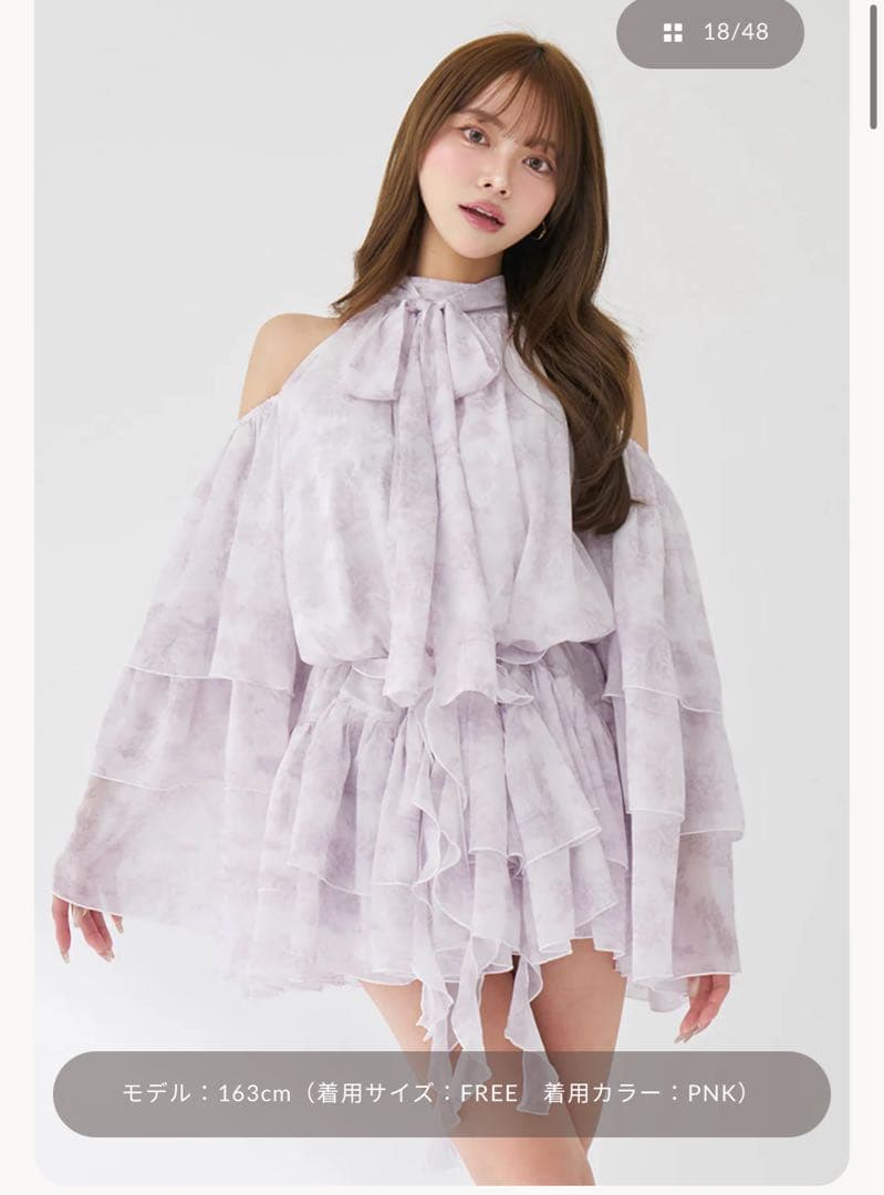 ダーリッチ darich トワルドジュイシフォンフリルミニワンピース PNK F